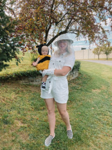 mom and baby bee costume Halloween 